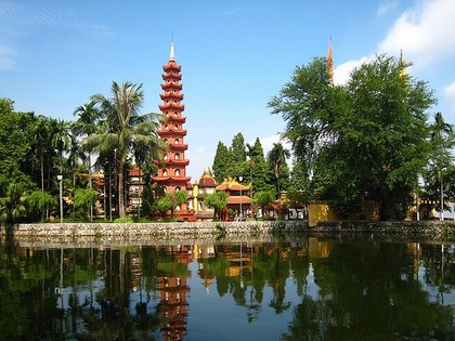 tran quoc pagoda on west lake is a place not to miss in Hanoi, Vietnam