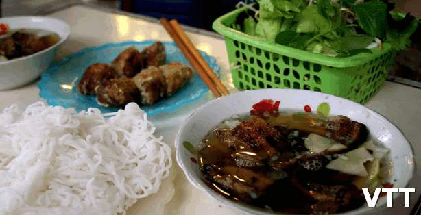 Vietnamese Bun Cha famous dish of the North of Vietnam